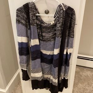 ROXY Hooded Striped Cardigan